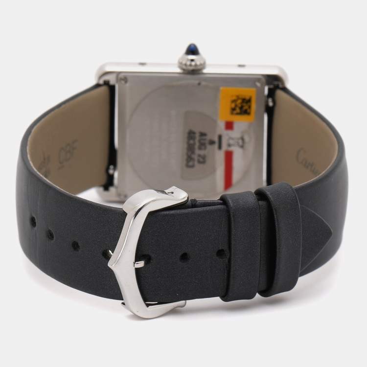 Pre Owned Cartier Tank Must Stainless Steel Diamond Women's Wristwatch 25.5 mm