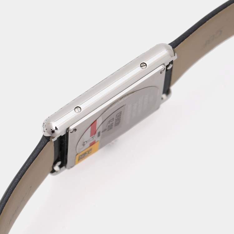 Pre Owned Cartier Tank Must Stainless Steel Diamond Women's Wristwatch 25.5 mm