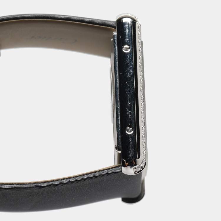 Pre Owned Cartier Tank Must Stainless Steel Diamond Women's Wristwatch 25.5 mm