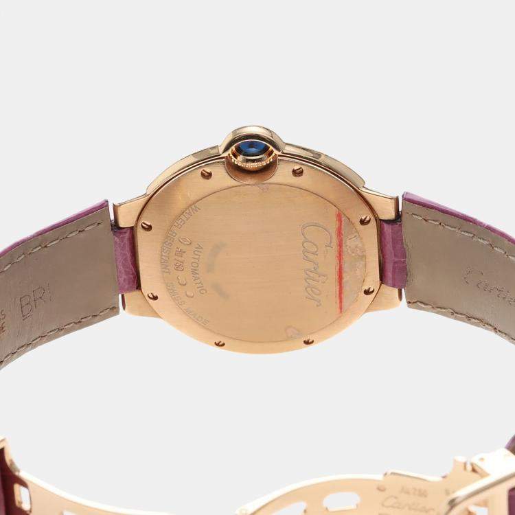 Pre Owned Cartier Ballon Bleu WE900551 Automatic 18K Rose Gold Women's Wristwatch 36 mm