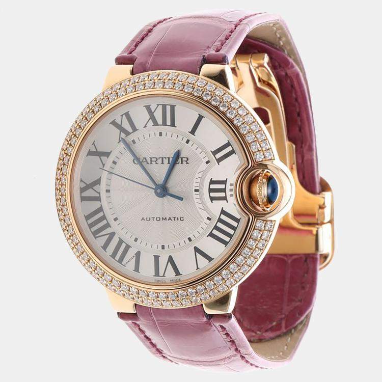 Pre Owned Cartier Ballon Bleu WE900551 Automatic 18K Rose Gold Women's Wristwatch 36 mm