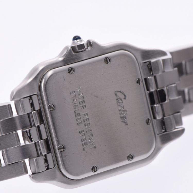 Pre Owned Cartier White Stainless Steel Panthère de Cartier Women's Wristwatch 22 MM