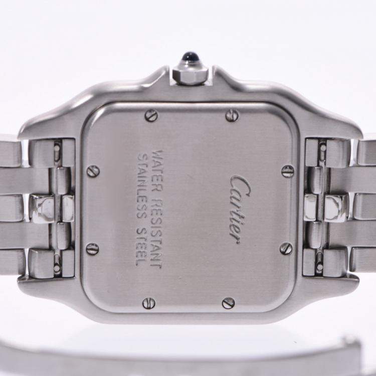 Pre Owned Cartier White Stainless Steel Panthère de Cartier Women's Wristwatch 22 MM
