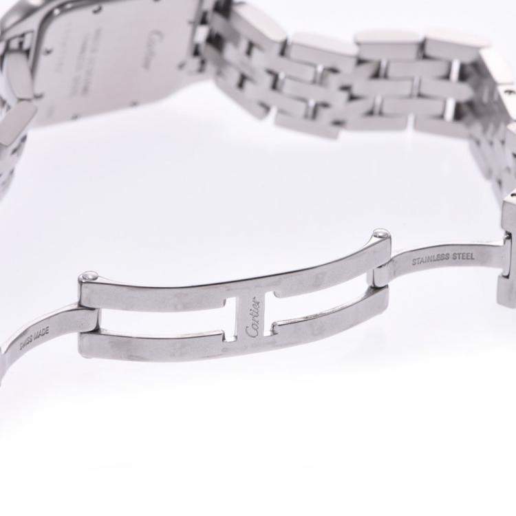 Pre Owned Cartier White Stainless Steel Panthère de Cartier Women's Wristwatch 22 MM