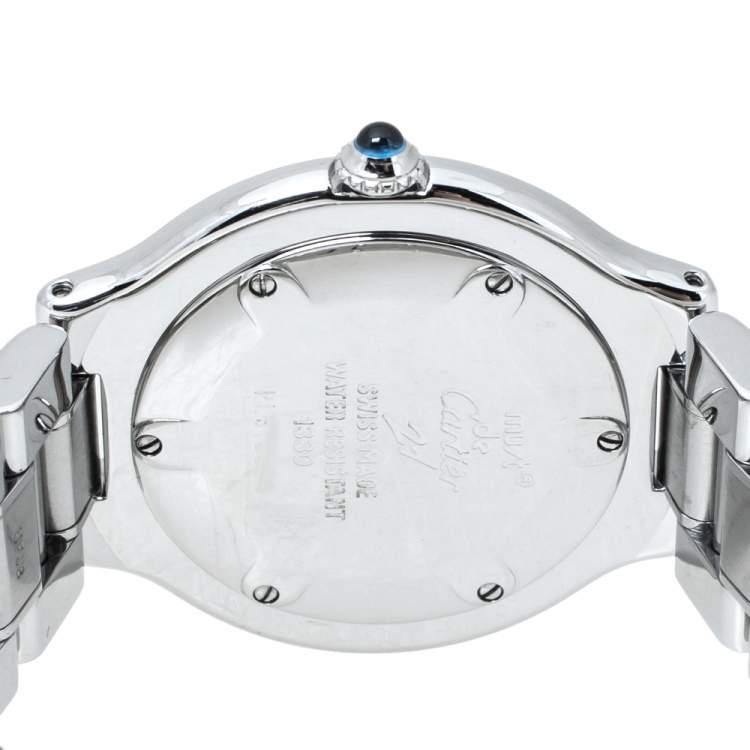 Pre Owned Cartier Silver Stainless Steel Must De Cartier 21 Women's Wristwatch 31 mm