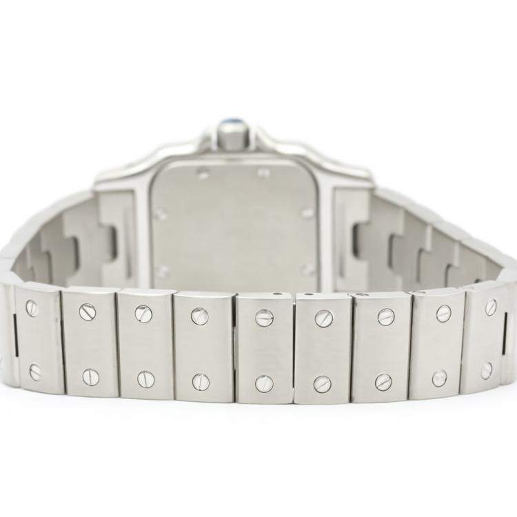 Pre Owned Cartier Silver Stainless Steel Santos Galbee Quartz W20056D6 Women's Wristwatch 24 MM