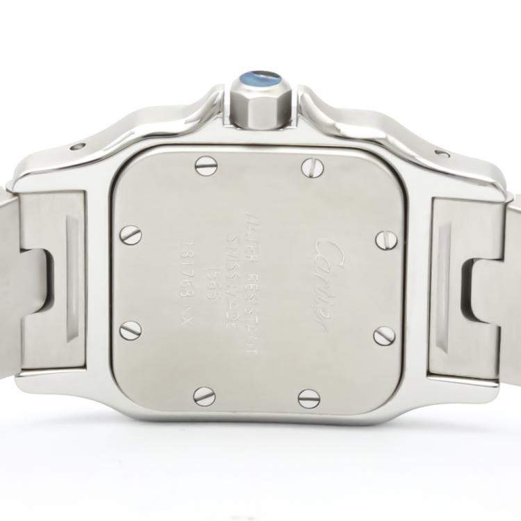 Pre Owned Cartier Silver Stainless Steel Santos Galbee Quartz W20056D6 Women's Wristwatch 24 MM