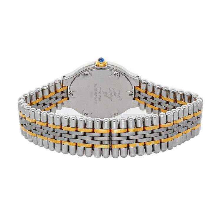 Pre Owned Cartier Silver Gold Tone Stainless Steel Must 21 W10073F4 Women's Wristwatch 27 MM