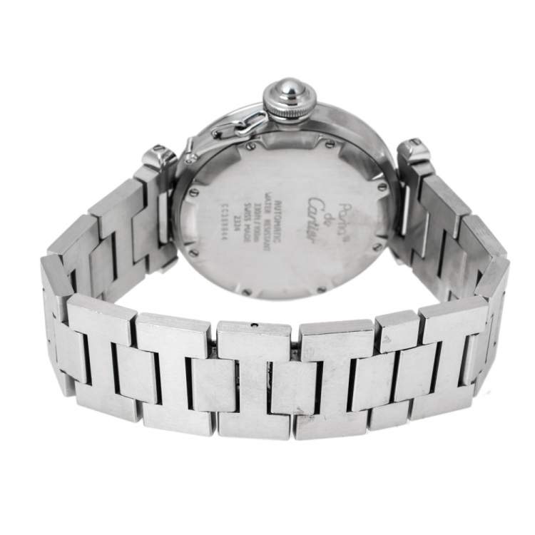 Pre Owned Cartier White Stainless Steel Pasha de Cartier 2324 Women's Wristwatch 35 mm