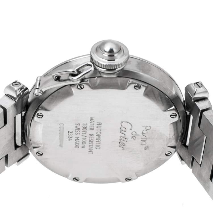 Pre Owned Cartier White Stainless Steel Pasha de Cartier 2324 Women's Wristwatch 35 mm