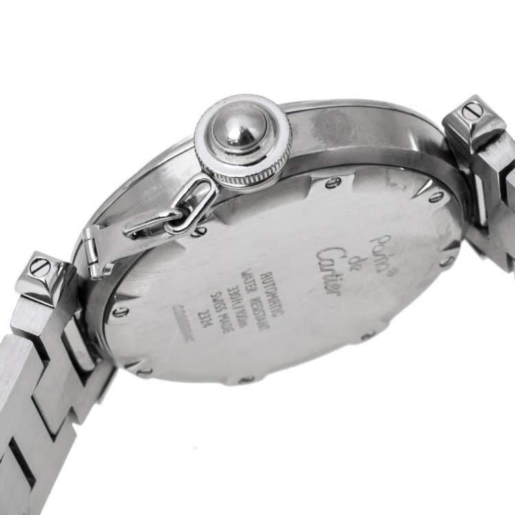 Pre Owned Cartier White Stainless Steel Pasha de Cartier 2324 Women's Wristwatch 35 mm