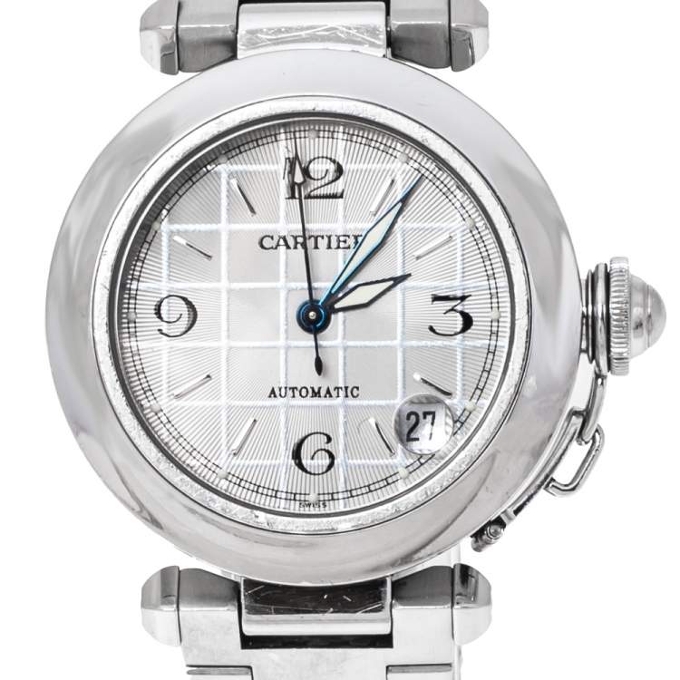 Pre Owned Cartier White Stainless Steel Pasha de Cartier 2324 Women's Wristwatch 35 mm