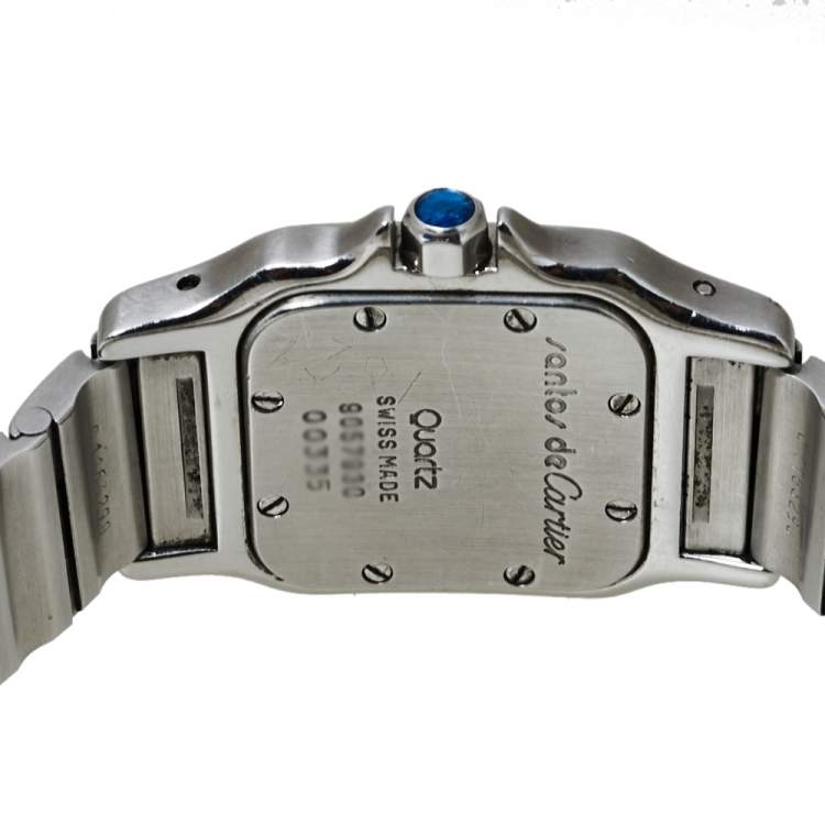 مملوكة مسبقًا Cartier White Stainless Steel Santos Galbee 9057930 Women's Wristwatch 24MM