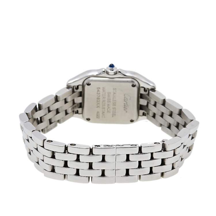 Pre Owned Cartier Silver Stainless Steel Panthere De Cartier CRWSPN0006 Women's Wristwatch 22 mm