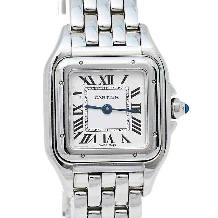 Pre Owned Cartier Silver Stainless Steel Panthere De Cartier CRWSPN0006 Women's Wristwatch 22 mm