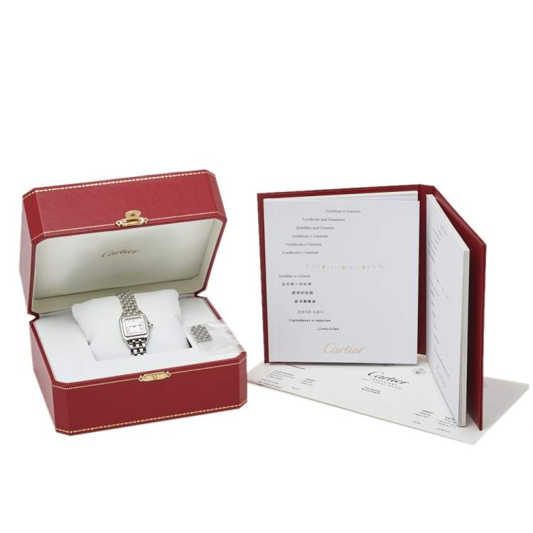 Pre Owned Cartier Silver Stainless Steel Panthere De Cartier CRWSPN0006 Women's Wristwatch 22 mm
