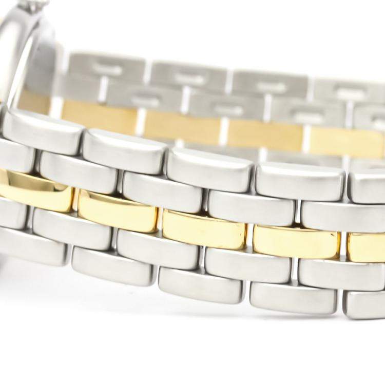 Pre Owned Cartier Silver 18K Yellow Gold And Stainless Steel Panthere Vendome Quartz Women's Wristwatch 30 MM