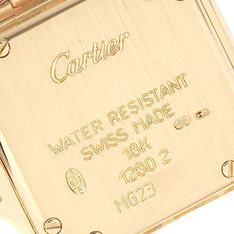 Pre Owned Cartier White Diamonds 18k Yellow Gold Panthere WF3070B9 Women's Wristwatch 22 MM