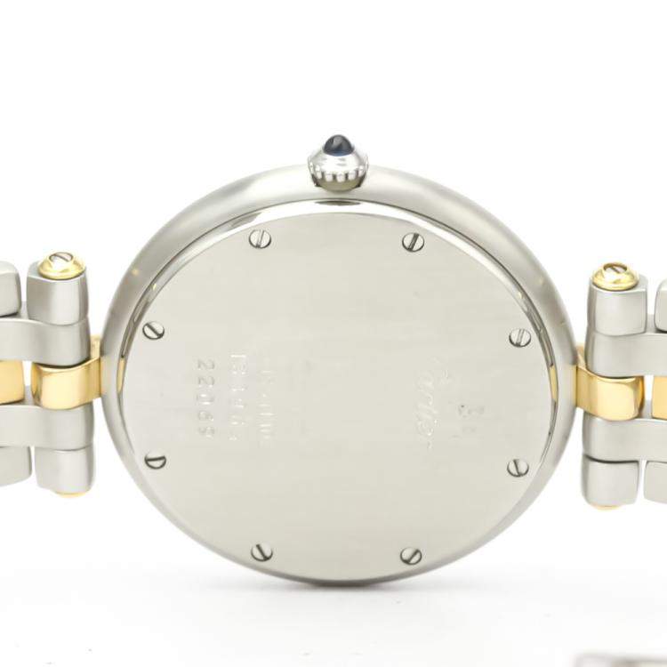 Pre Owned Cartier Silver 18K Yellow Gold And Stainless Steel Panthere Vendome Quartz Women's Wristwatch 29 MM