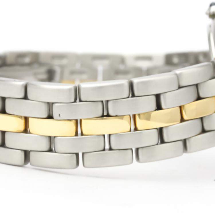 Pre Owned Cartier Silver 18K Yellow Gold And Stainless Steel Panthere Vendome Quartz Women's Wristwatch 29 MM