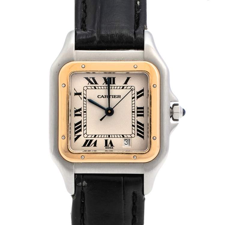 Pre Owned Cartier 18K Yellow Gold & Stainless Steel Panthere 1100 Women's Wristwatch 27 mm