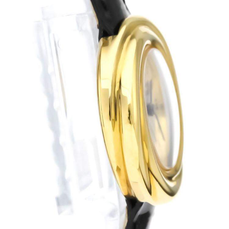 Pre Owned Cartier Silver Gold Plated Stainless Steel Must Trinity Vermeil W1010644 Quartz Women's Wristwatch 26 MM