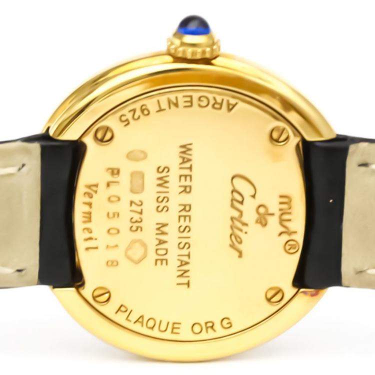 Pre Owned Cartier Silver Gold Plated Stainless Steel Must Trinity Vermeil W1010644 Quartz Women's Wristwatch 26 MM
