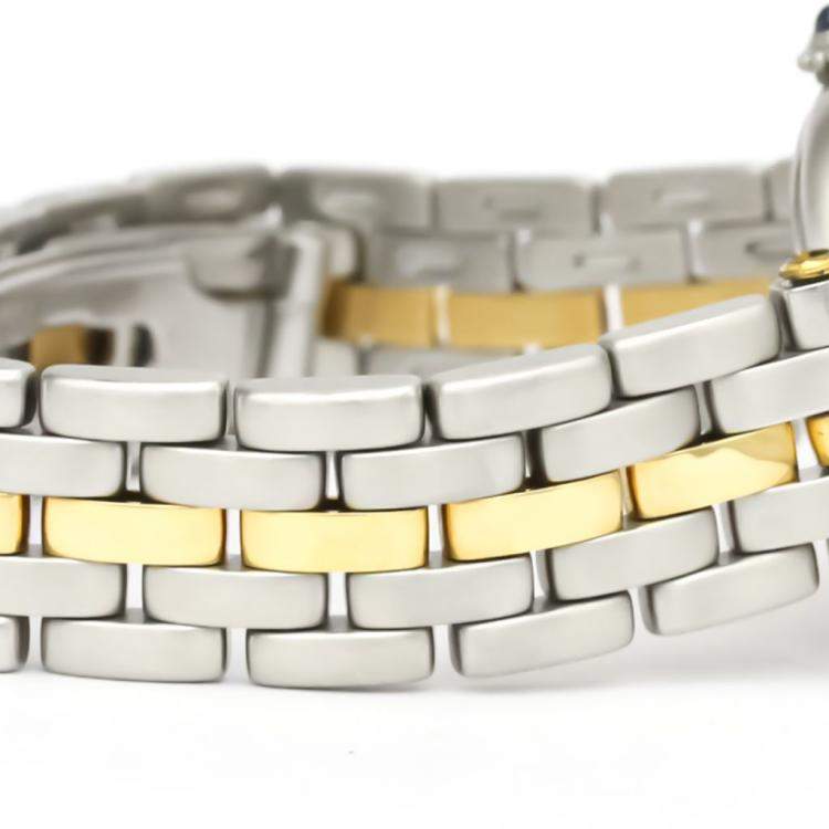 Pre Owned Cartier Silver 18K Yellow Gold And Stainless Steel Panthere Vendome Quartz Women's Wristwatch 24 MM