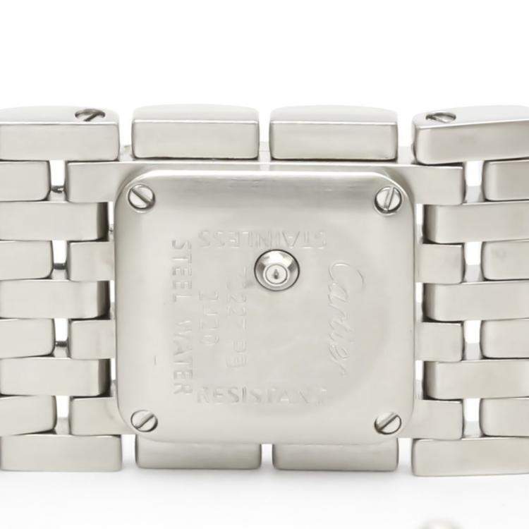 مملوكة مسبقًا Cartier Pink MOP Stainless Steel Ruban Quartz W61003T9 Women's Wristwatch 21 MM