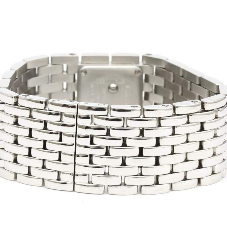 مملوكة مسبقًا Cartier Pink MOP Stainless Steel Ruban Quartz W61003T9 Women's Wristwatch 21 MM