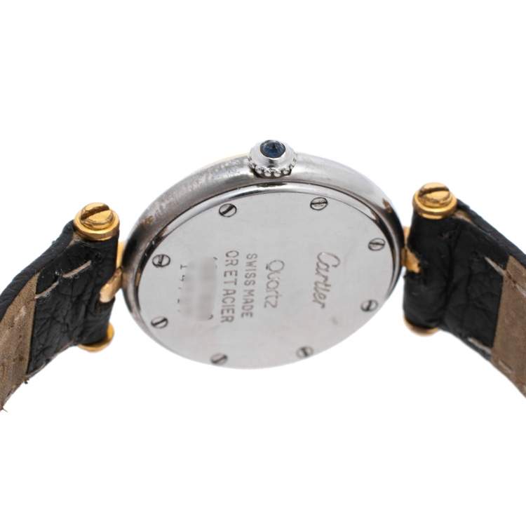مملوكة مسبقًا Cartier Silver 18K Yellow Gold And Stainless Steel Panthere Vendome 1057920 Women's Wristwatch 23 mm