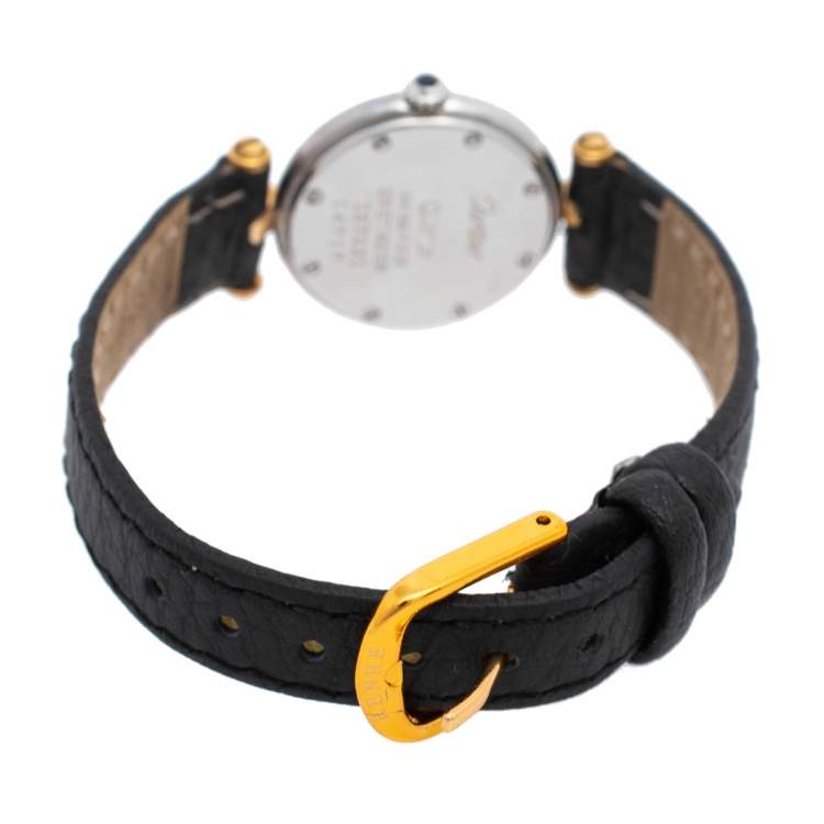 مملوكة مسبقًا Cartier Silver 18K Yellow Gold And Stainless Steel Panthere Vendome 1057920 Women's Wristwatch 23 mm