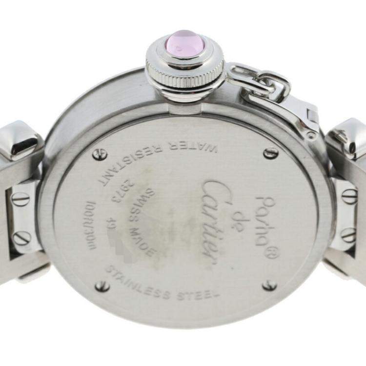 مملوكة مسبقًا Cartier Pink Stainless Steel Miss Pasha W3140008 Women's Wristwatch 27 MM