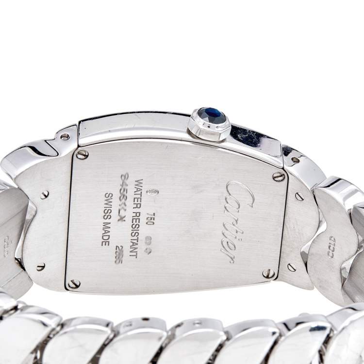 Pre Owned Cartier Silver 18k White Gold La Dona W640050J Women's Wristwatch 28 mm 