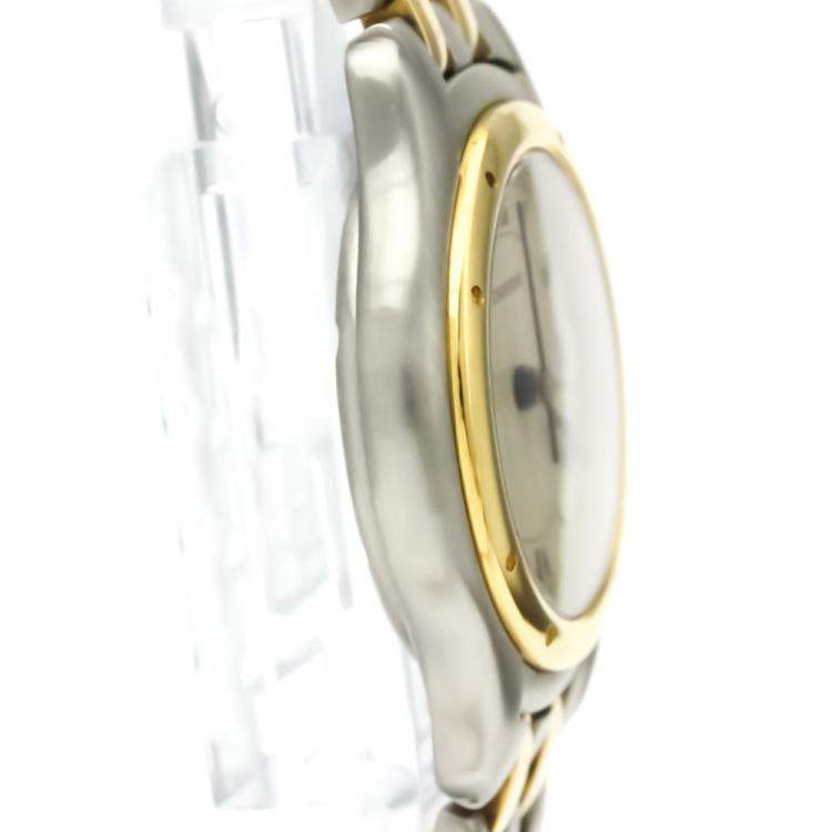 Pre Owned Cartier Silver 18K Yellow Gold And Stainless Steel Panthere Cougar Quartz Women's Wristwatch 26 MM