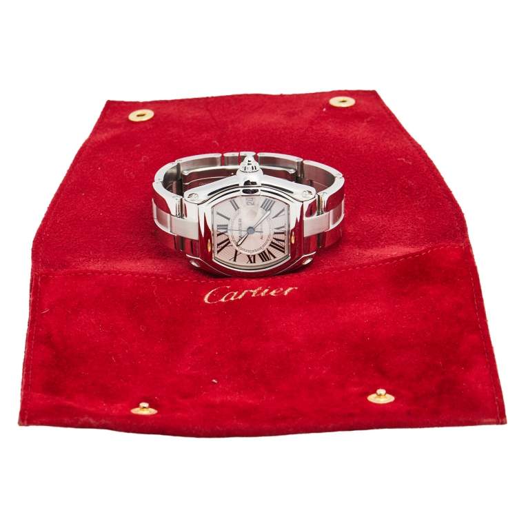 Pre Owned Cartier Silver Stainless Steel Roadster 2510 Men's Wristwatch 38 mm