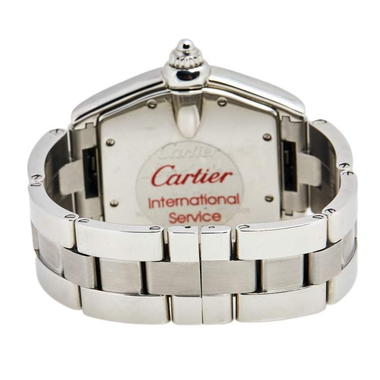 Pre Owned Cartier Silver Stainless Steel Roadster 2510 Men's Wristwatch 38 mm