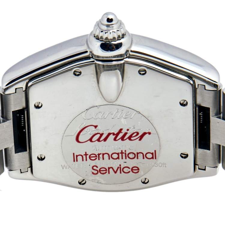 Pre Owned Cartier Silver Stainless Steel Roadster 2510 Men's Wristwatch 38 mm