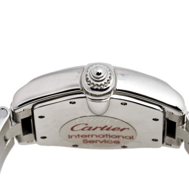 Pre Owned Cartier Silver Stainless Steel Roadster 2510 Men's Wristwatch 38 mm