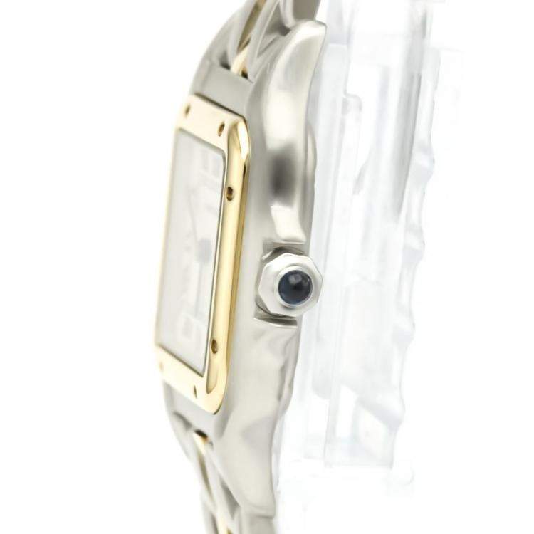 مملوكة مسبقًا Cartier Silver 18K Yellow Gold Stainless Steel Panthere De Cartier Women's Wristwatch 22MM