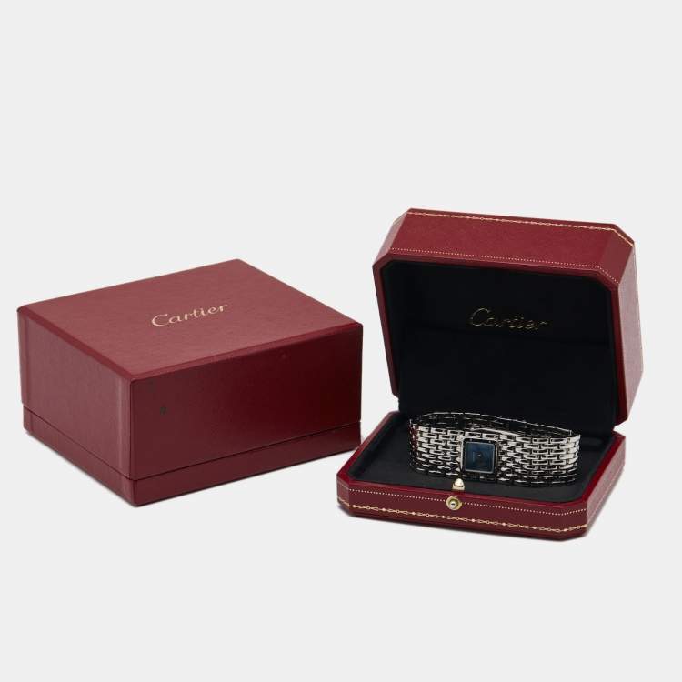 Pre Owned Cartier Mother of Pearl Stainless Steel Panthere Ruban W61002T9 Women's Wristwatch 22 mm