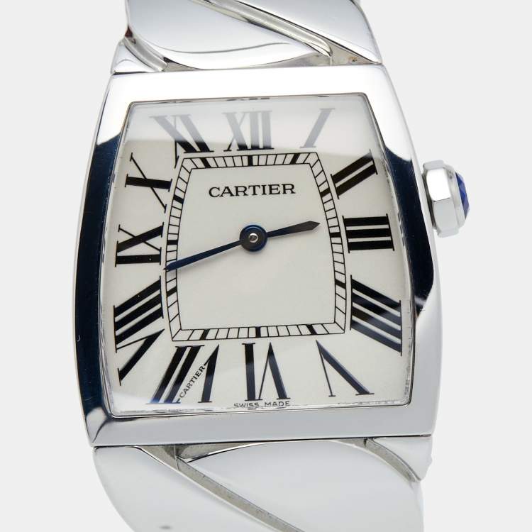 Pre Owned Cartier Silver Stainless Steel La Dona W660022I Women's Wristwatch 28 mm