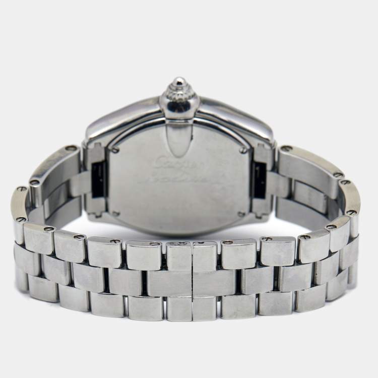 Pre Owned Cartier Pink Stainless Steel Roadster 2675 Women's Wristwatch 31 mm 