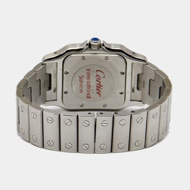 Pre Owned Cartier Cream Stainless Steel Santos Galbee 1564 Women's Wristwatch 29 mm