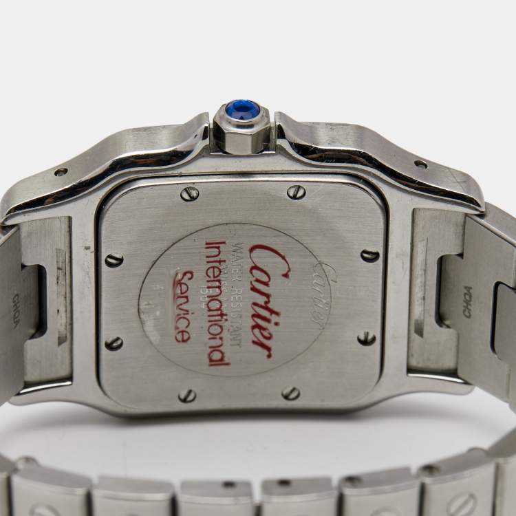 Pre Owned Cartier Cream Stainless Steel Santos Galbee 1564 Women's Wristwatch 29 mm