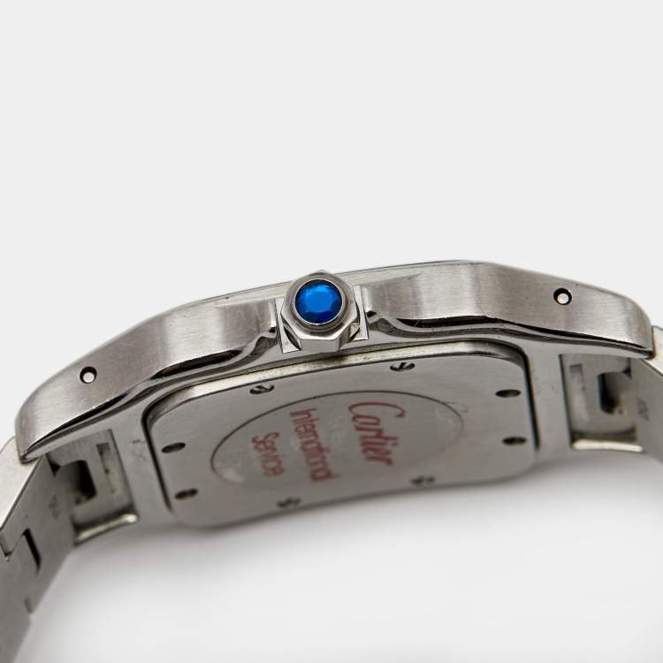 Pre Owned Cartier Cream Stainless Steel Santos Galbee 1564 Women's Wristwatch 29 mm