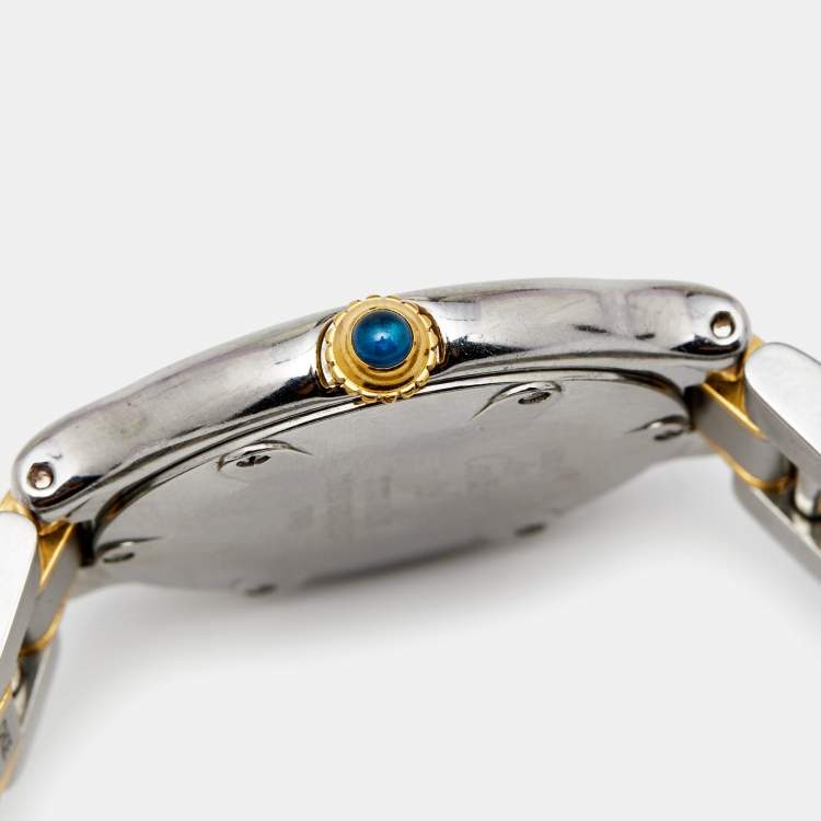 Pre Owned Cartier Silver 18k yellow Gold Stainless Steel Must 21 1340 Women's Wristwatch 28 mm
