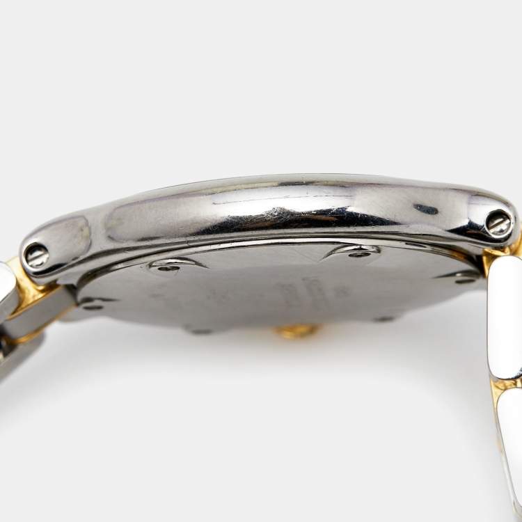 Pre Owned Cartier Silver 18k yellow Gold Stainless Steel Must 21 1340 Women's Wristwatch 28 mm