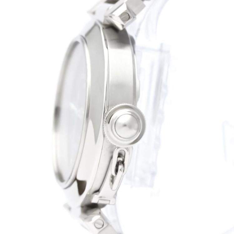 Pre Owned Cartier Black Stainless Steel Pasha W31076M7 Automatic Women's Wristwatch 35 mm
