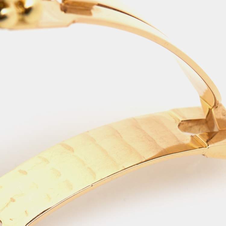 Pre Owned Cartier Cream 18k Yellow Gold Diamond Colisee 1628 Women's Wristwatch 24 mm